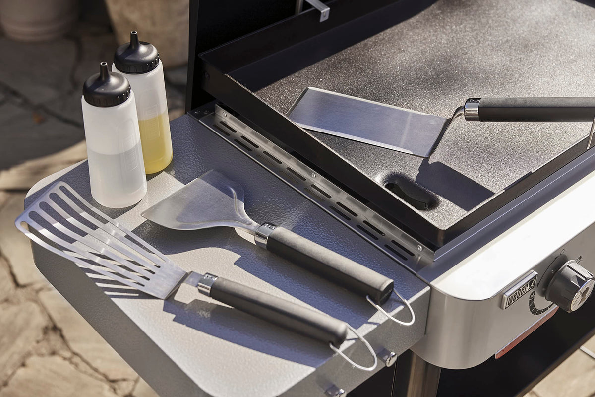 Weber Griddle Flexible Spatula slides under delicate foods safely