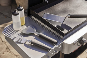 Weber Griddle Flexible Spatula slides under delicate foods safely