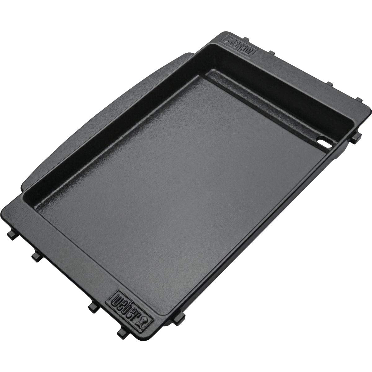 Weber Spirit 2-burner griddle mounted for even heating across meals.