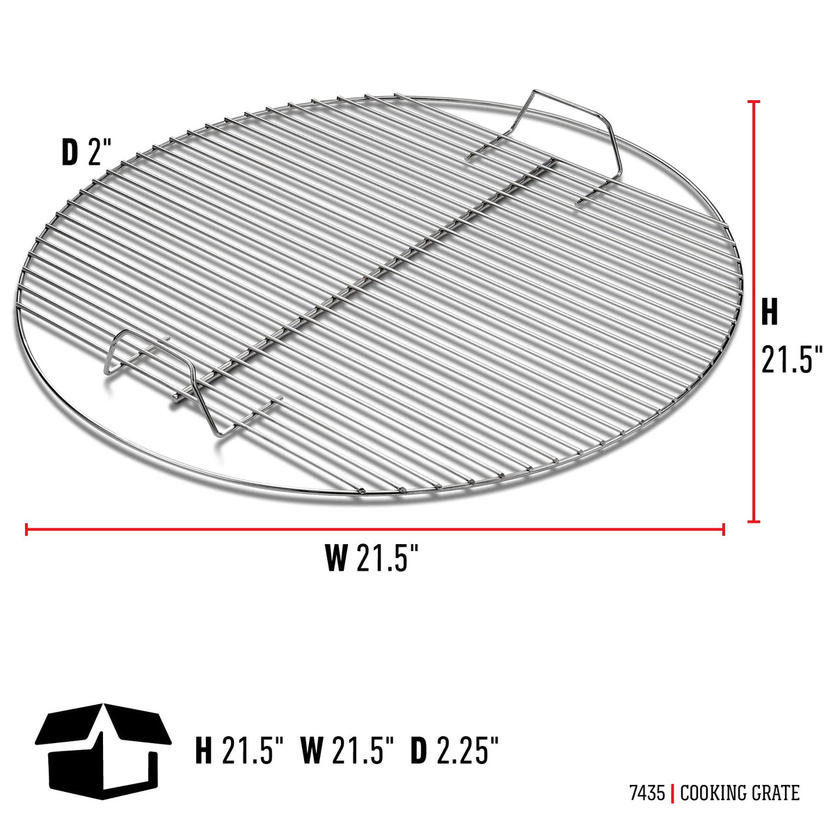 Weber heavy-duty plated steel construction for durable grilling sessions.