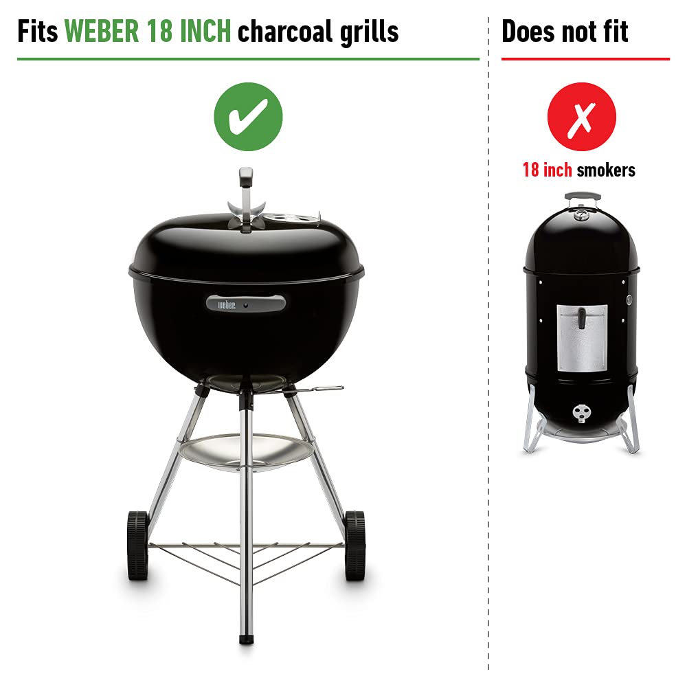 Weber hinged grate close-up highlighting curved hand grips for hanging