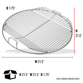 Lift-up hinged sides allow quick charcoal access during cooking with Weber grate.