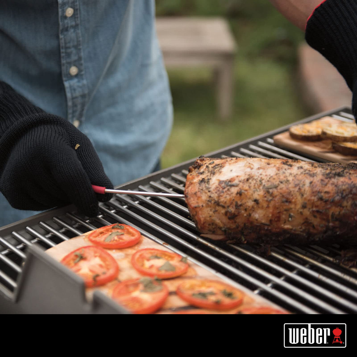 Weber iGrill Pro meat probe connected to iGrill for multi-probe monitoring