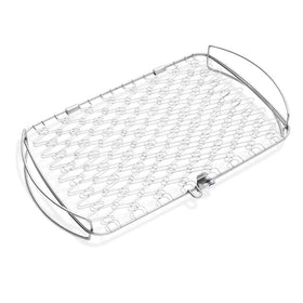Weber large fish basket with flexible wire design for versatile grilling.