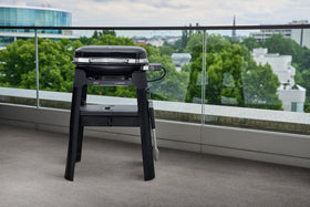 Weber Lumin black porcelain enamel exterior looks stylish outdoors