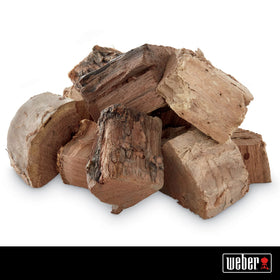 Weber Mesquite Wood Chunks provide long-lasting heat for extended cooks.
