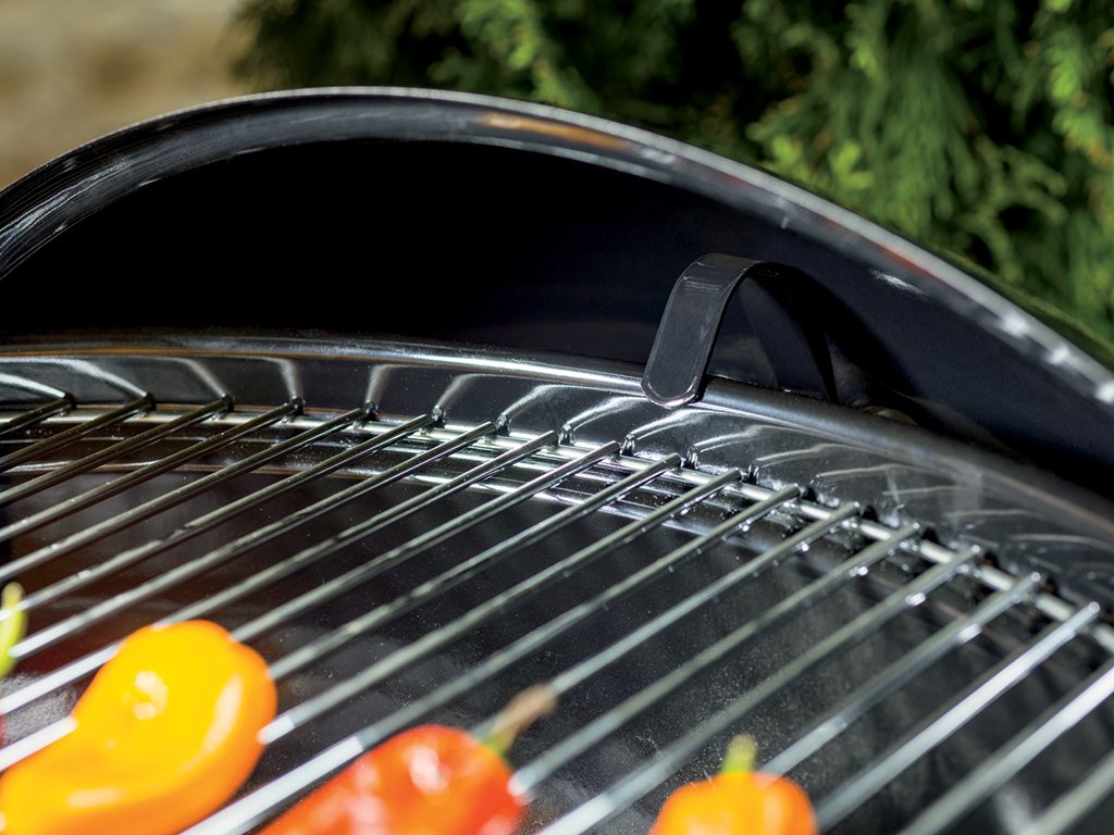 Weber Original Kettle 18-inch burgers on grill look delicious.