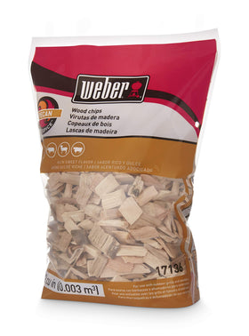 Weber Pecan Wood Chips bag front showcasing premium smoking flavor.