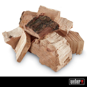 Weber Pecan Wood Chunks deliver long-lasting heat for grilling sessions.