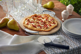 Weber pizza stone yields crisp crust and melted cheese