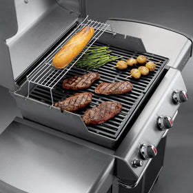 Close-up of enamel detail on Weber grates highlighting durable porcelain coating