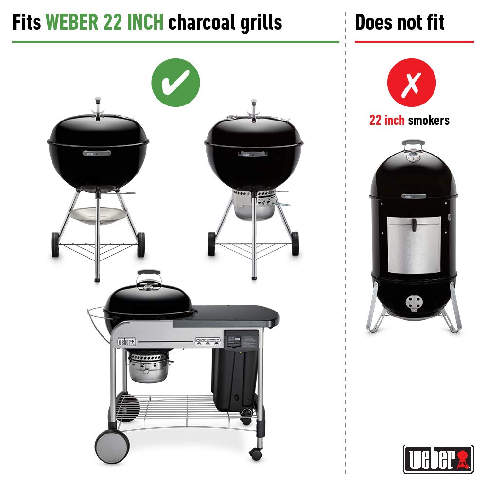 Weber replacement charcoal grate 17-inch briquette arrangement allows quick fuel organization.