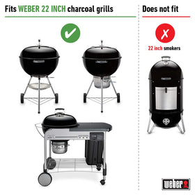 Weber replacement charcoal grate 17-inch briquette arrangement allows quick fuel organization.