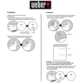 Weber thermometer dial diameter 2-3/8 inches for standard fit.