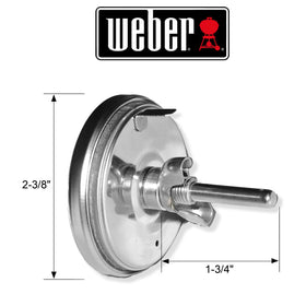 Weber replacement thermometer shows Fahrenheit and Celsius for versatile temperature tracking.