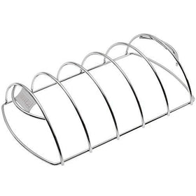 Weber Rib Rack made of plated steel is dishwasher safe for easy cleanup.