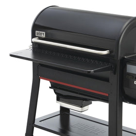 Weber Searwood 600 XL front table attached to grill expands prep workspace