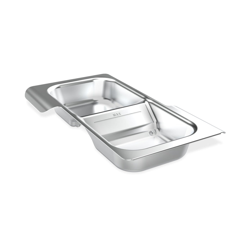Weber Searwood Wet Smoke Pan in stainless steel adds moisture for juicy low-and-slow cooking.