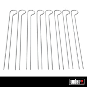 Weber skewers pierce meat and vegetables easily without damage.