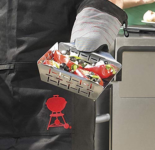 Weber small basket for grilling veggies enables even heat and easy turning