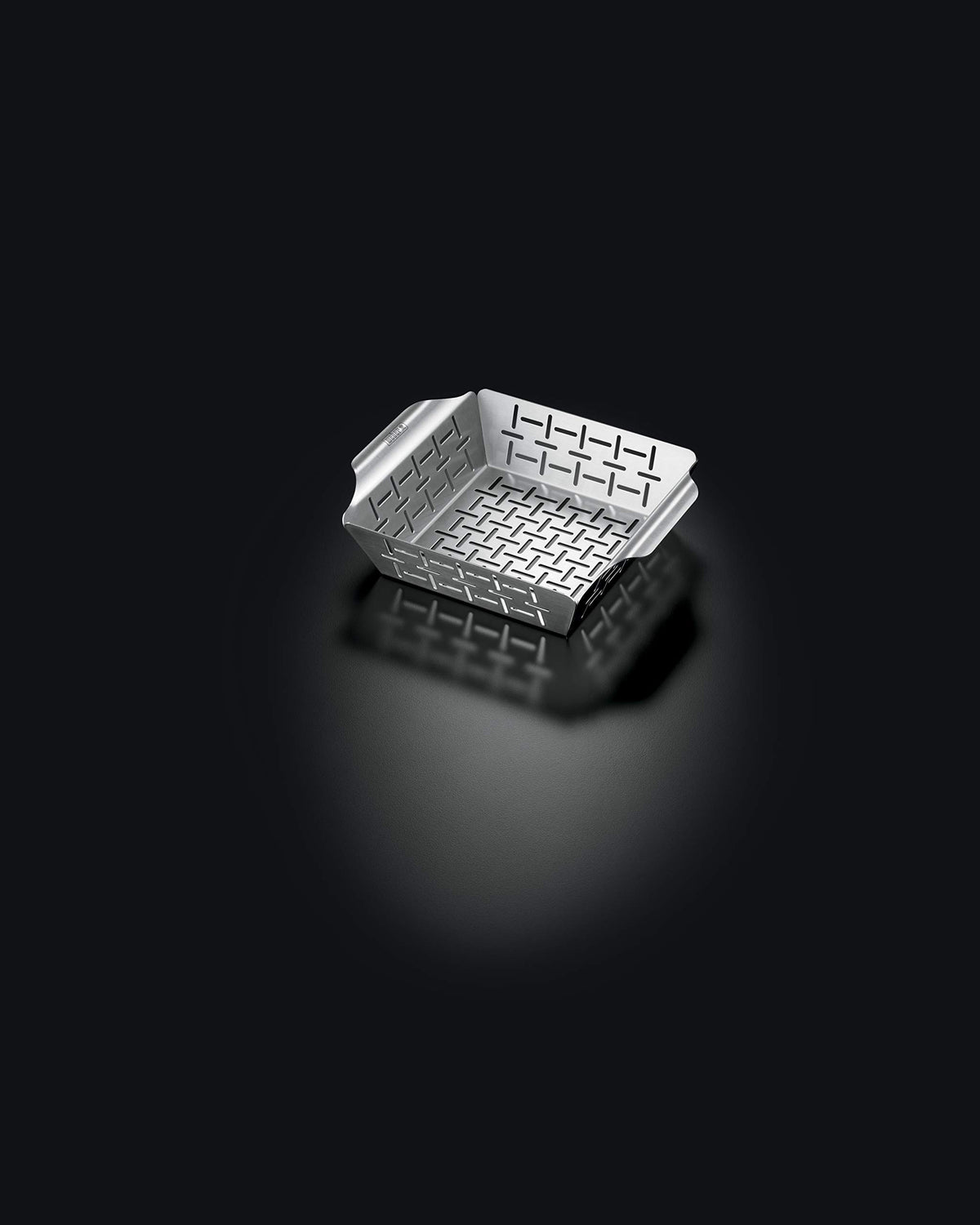 Weber stainless steel grill basket with compact dimensions 9.4 x 7.5 x 2.5 inches