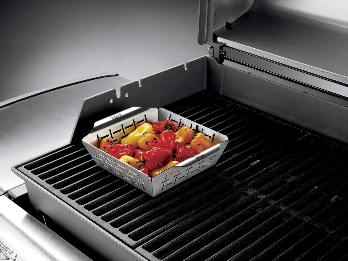 Weber Vegetable Basket fits all Weber grills for versatile outdoor cooking