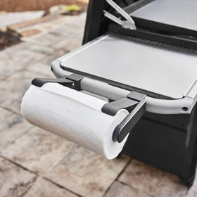 Weber Works side table remains clear for prep and service.