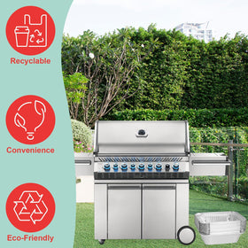 WEBROIL 62007 liner used during a backyard grilling session for mess-free cooking.