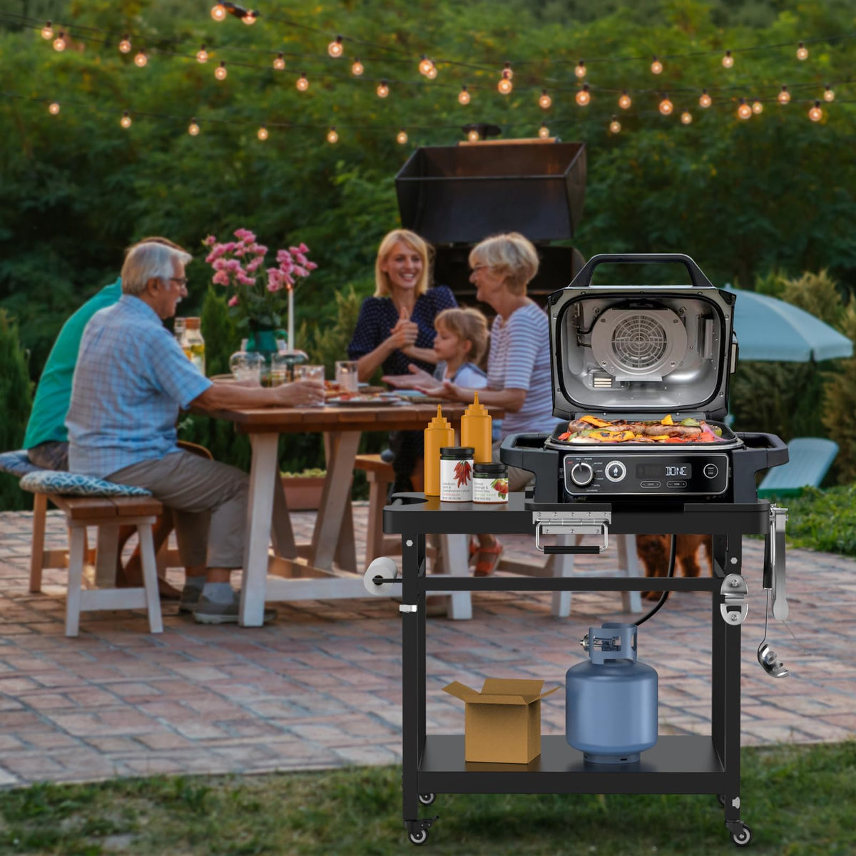WEBROIL compact design fits small spaces for camping and tailgating setups.