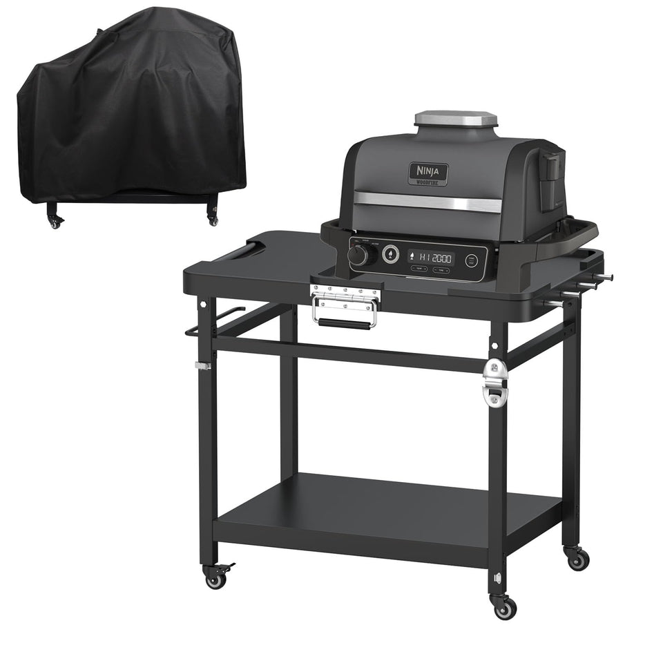 WEBROIL universal grill stand fits Ninja OG900 for a stable outdoor setup.