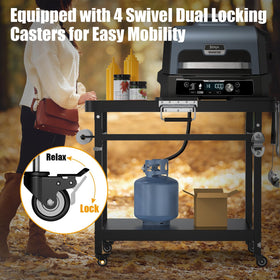 WEBROIL weatherproof oxford cover guards the cart from rain and dust.