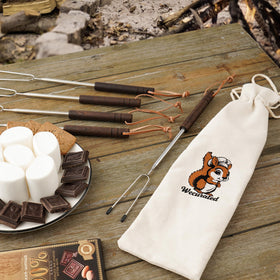WECURATED playful squirrel figure adds fun to outdoor roasting.