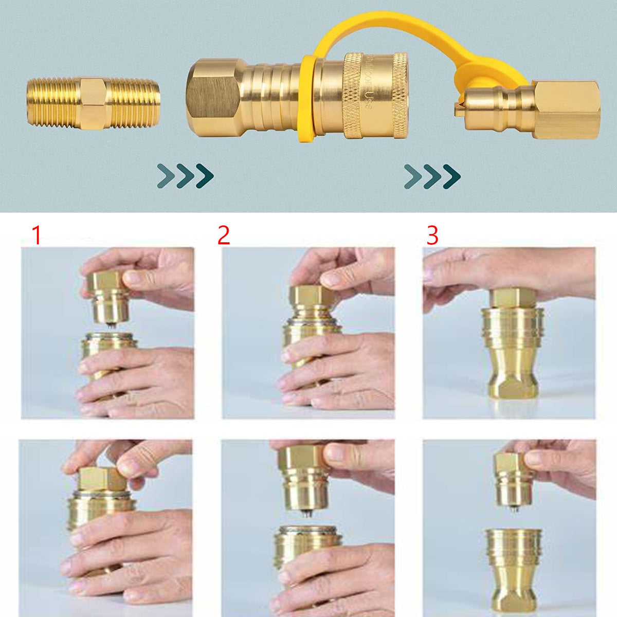 WedFeir auto-shutoff quick-connect prevents gas flow when disconnected.