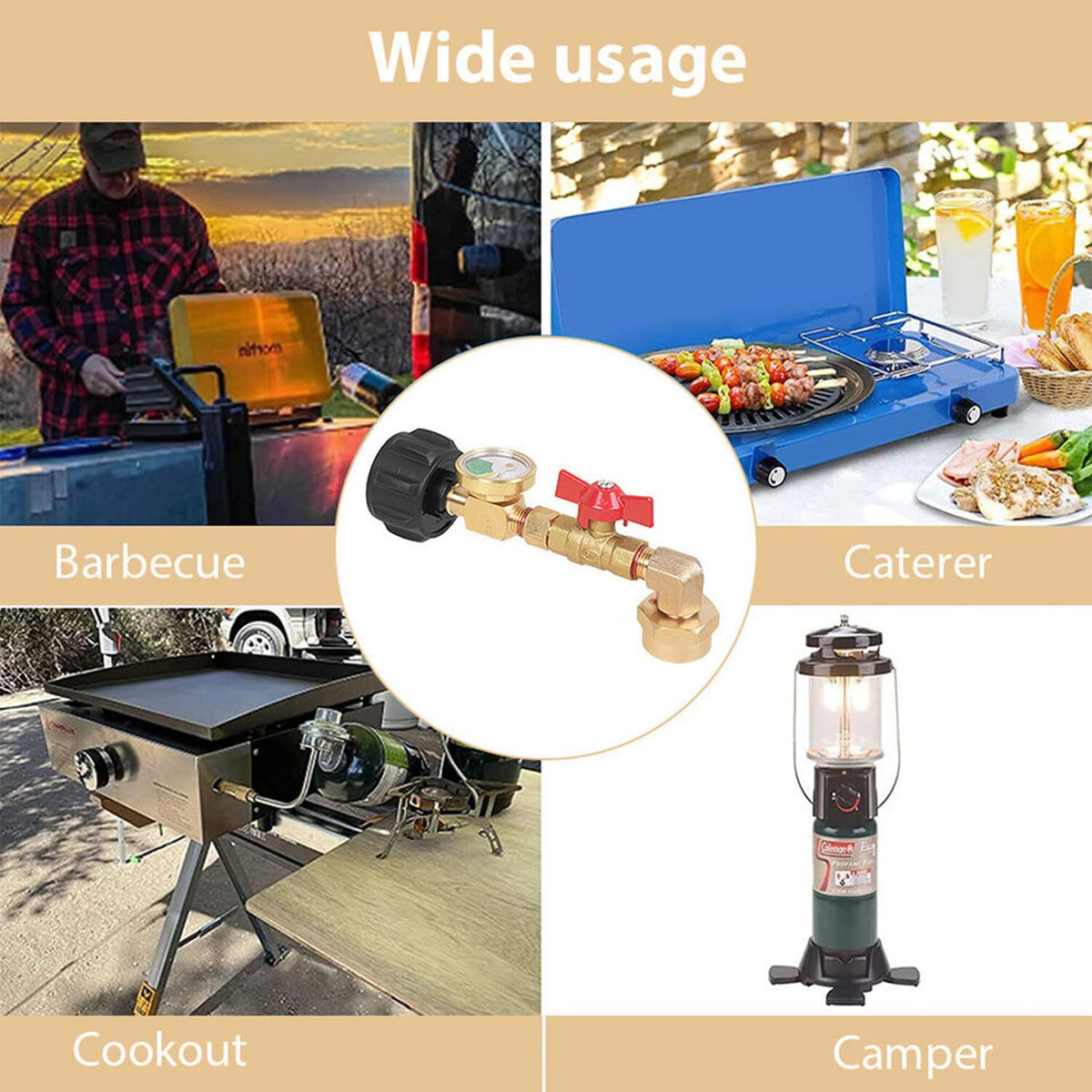 1 lb bottle attached to WedFeir adapter enables portable refills outdoors.