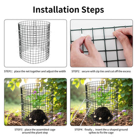 Wedmetal fence-style protection keeps vegetables safe from animals.