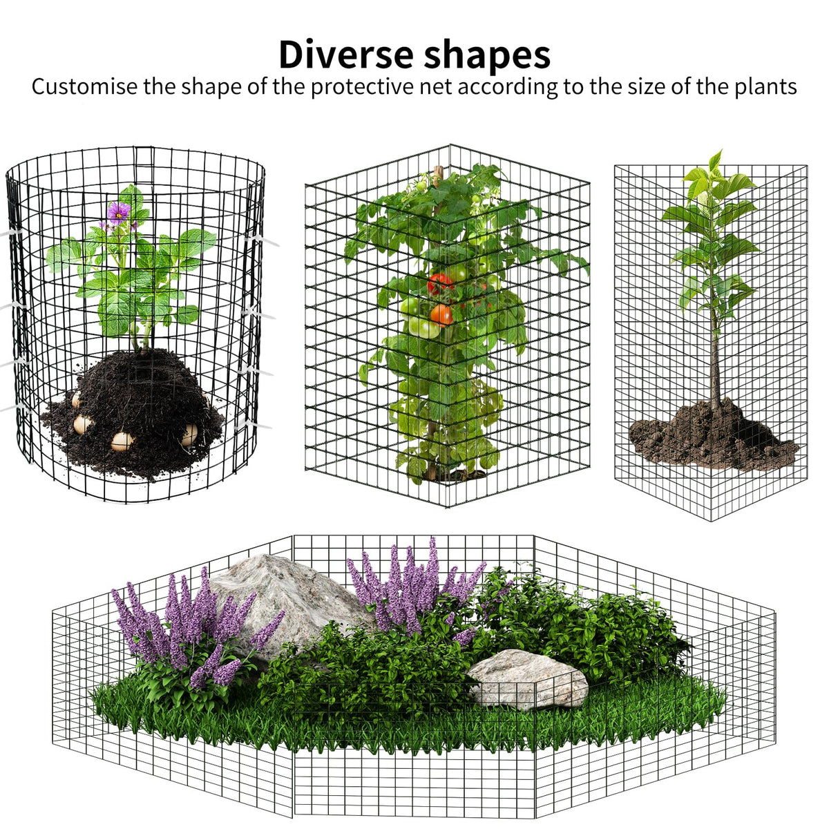 Wedmetal garden protection supports thriving seedlings with flexible design.