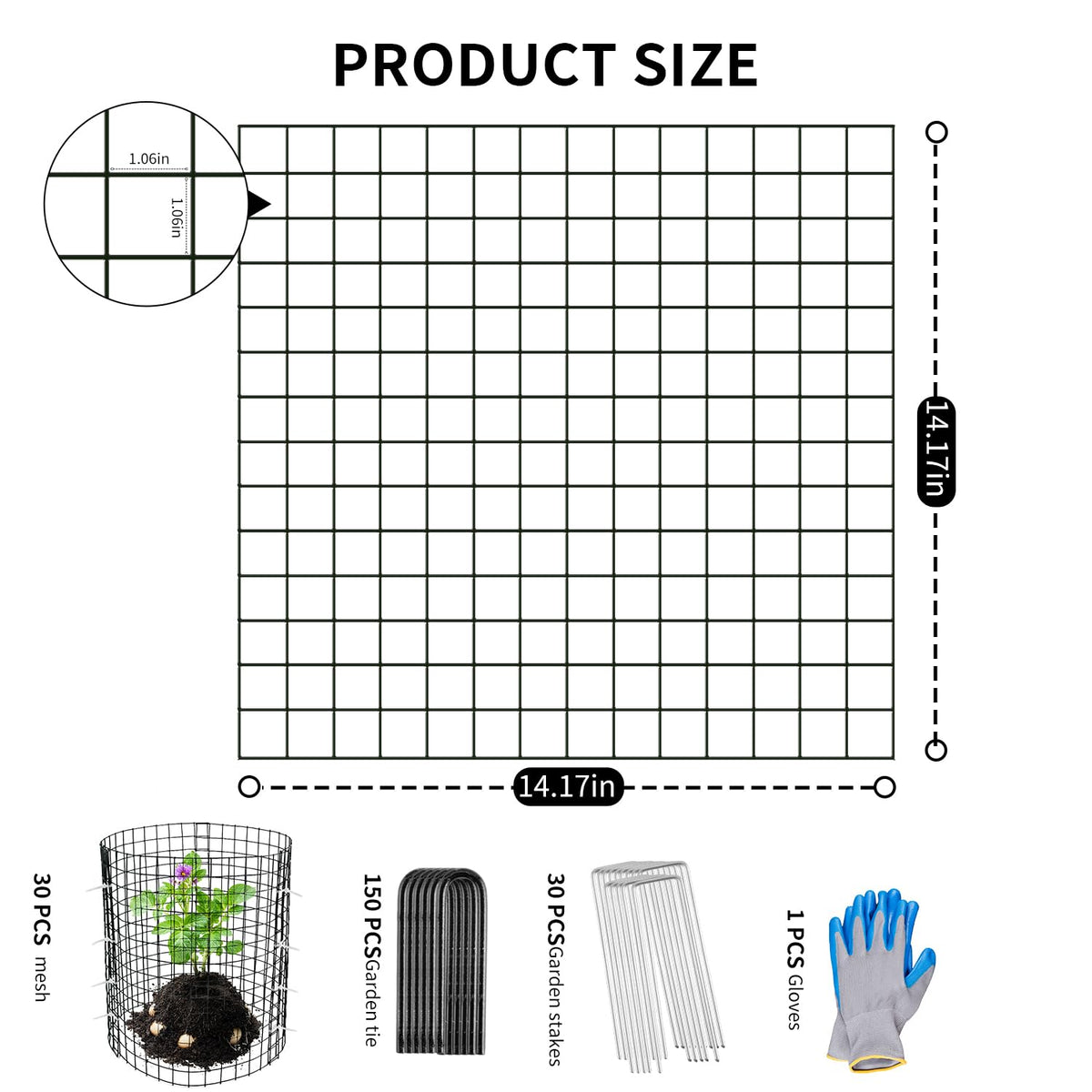 Wedmetal ground stakes provide secure anchoring for stable cages.