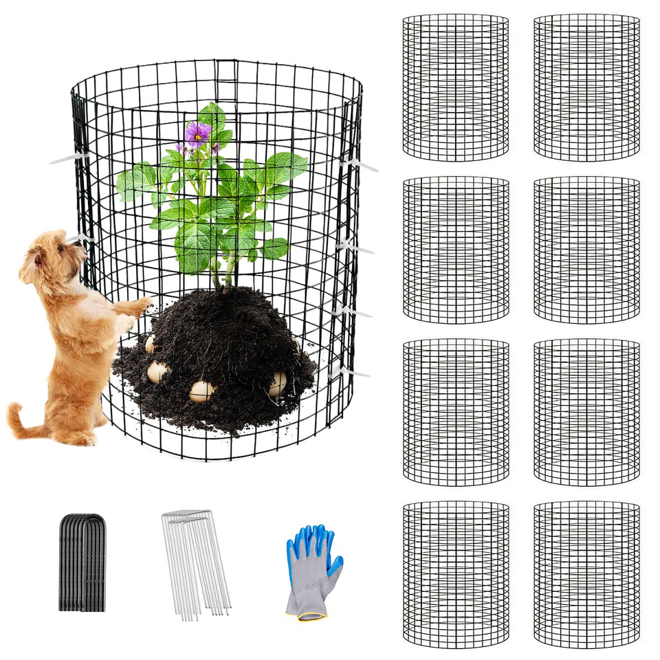 Wedmetal plant protector assembly demonstrates modular panels for customizable cages.