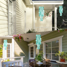 WeDoSoy capiz-shell windchimes complement porches, patios, and cozy corners