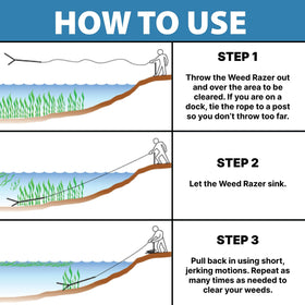 Weed Razer 25-foot rope extends reach into the water