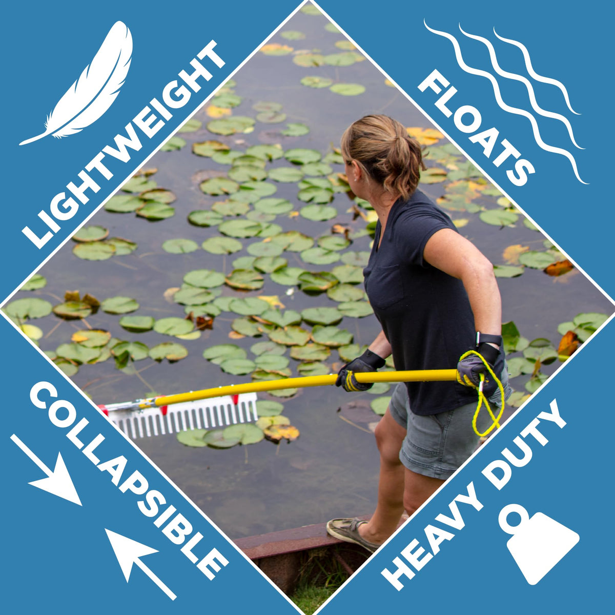 Weed Razer Jenlis Razer Rake doubles as a beach rake for sand dressing tasks.