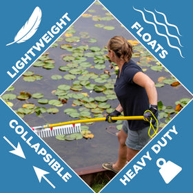 Weed Razer Jenlis Razer Rake doubles as a beach rake for sand dressing tasks.