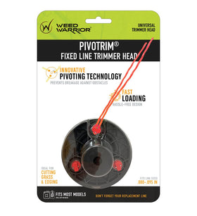 WEED WARRIOR PivotTrim head front view demonstrates universal fit for many trimmers.