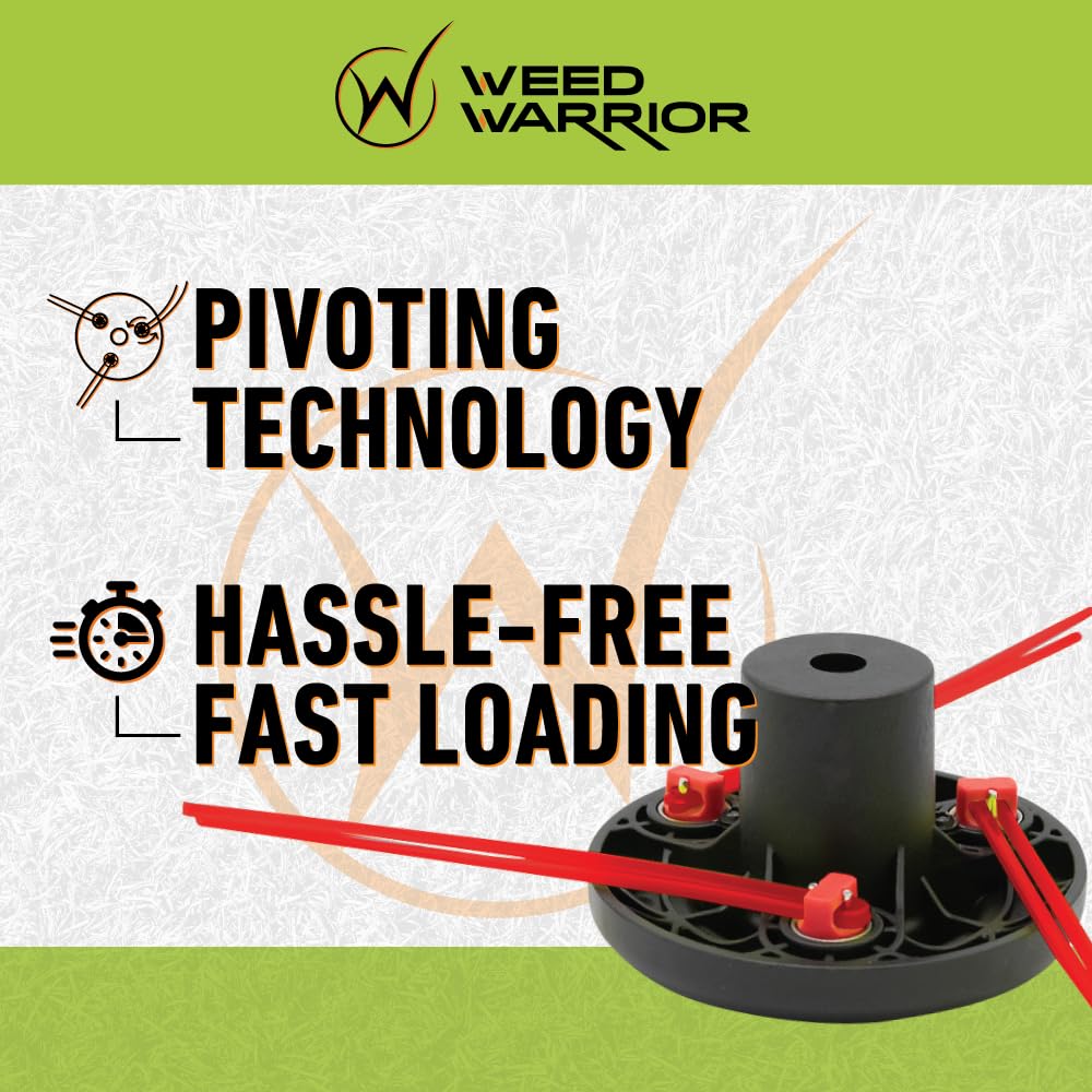 WEED WARRIOR PivotTrim head line-diameter-capacity demonstrates .080–.095 inch compatibility.