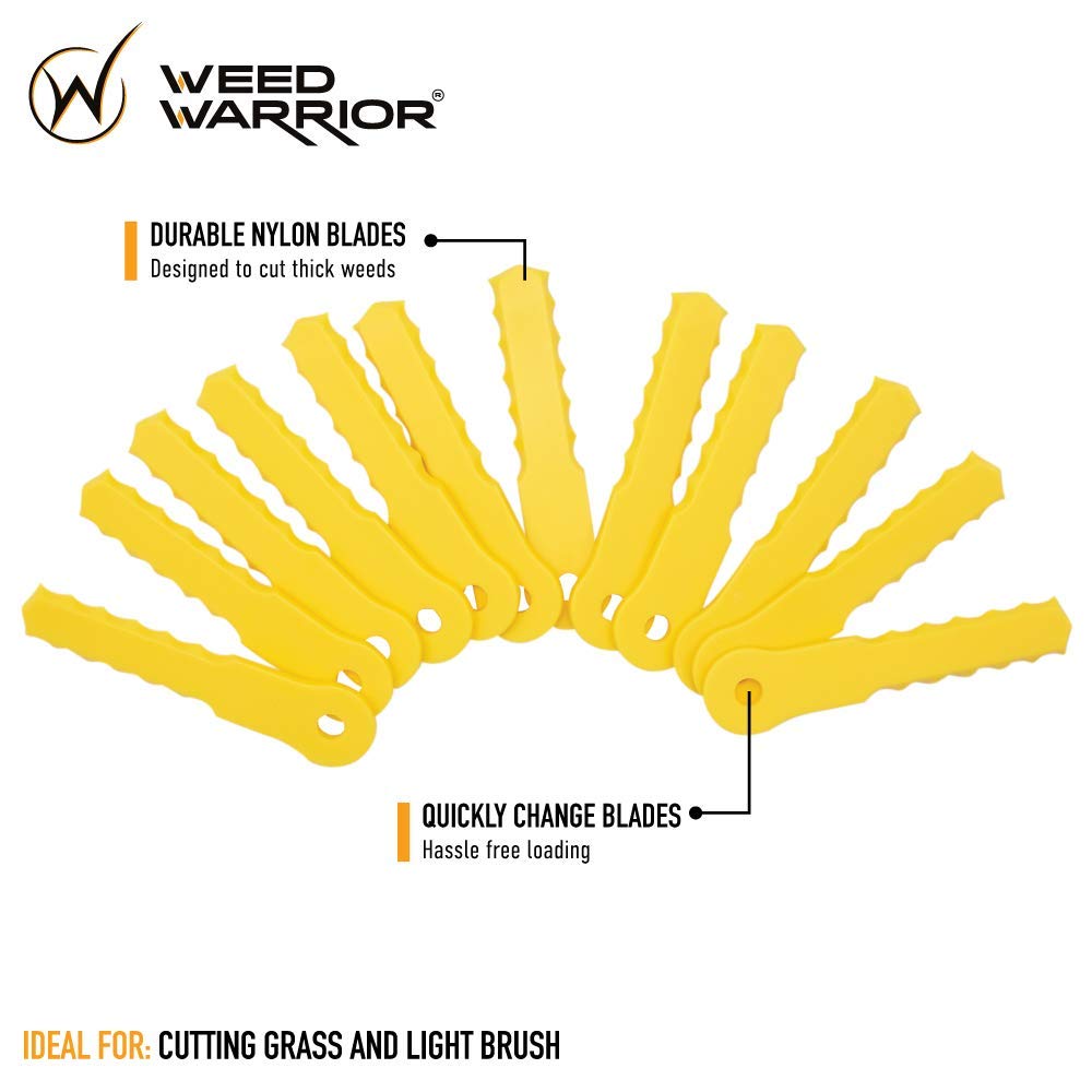 Weed Warrior Push-N-Load head compatibility with 3-Blade trimmer for fast blade swaps