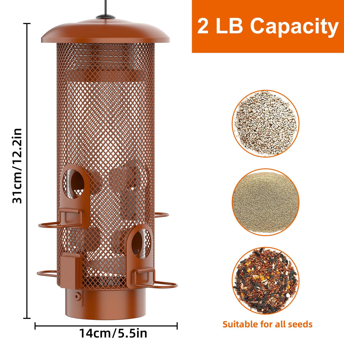 WeeFeetc outdoor feeder with compact dimensions for any yard.