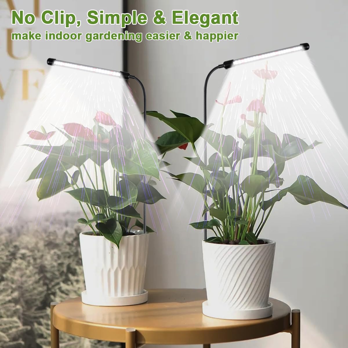 WeeLeeGoo Grow Light 2pack full-spectrum 6000K for small plants.