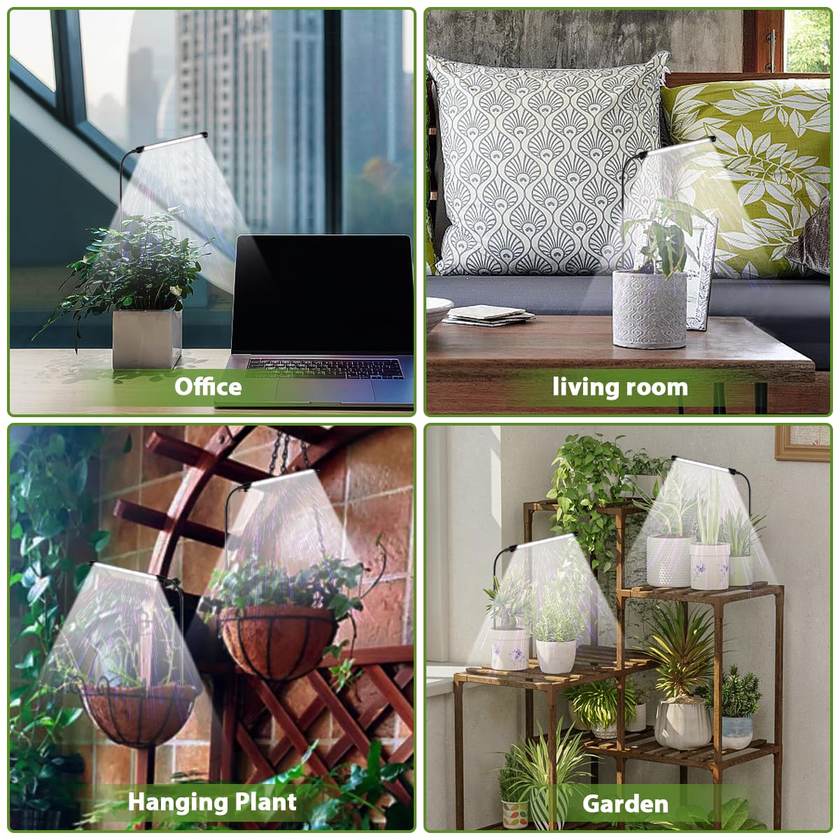 WeeLeeGoo Grow Light night light mode provides gentle illumination for plants.