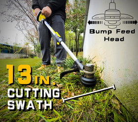 WeeLun metal blade attachment enables tougher brush clearance and overgrown areas.