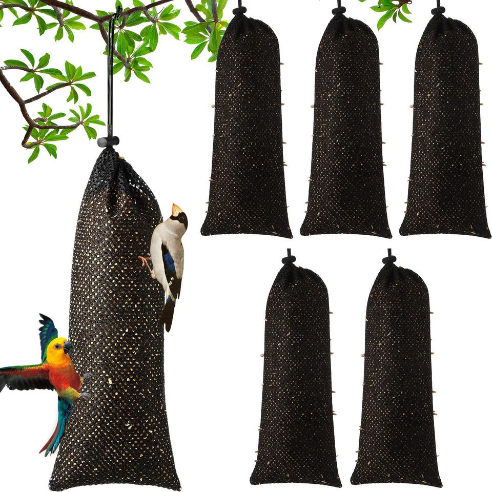 Weewooday finch sock feeder six-pack front view for small garden birds